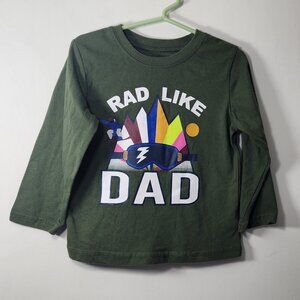 Garanimals Casual Play Graphic Long Sleeve Shirt Army Green Round Neck Size 3T